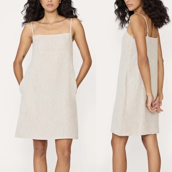 Chic Beige Mini Dress - Picture 1 of 11